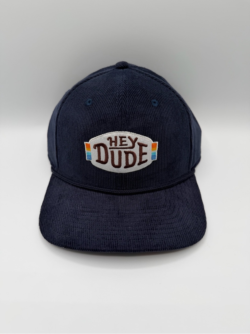 Hey Dude Navy Baseball Cap with Embroidered Logo and Accent Stripes